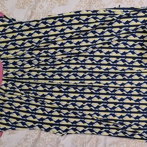 NWT Anne Klein Sleeveless Tie Back Pleated Front Abstract Print Sleeveless Top